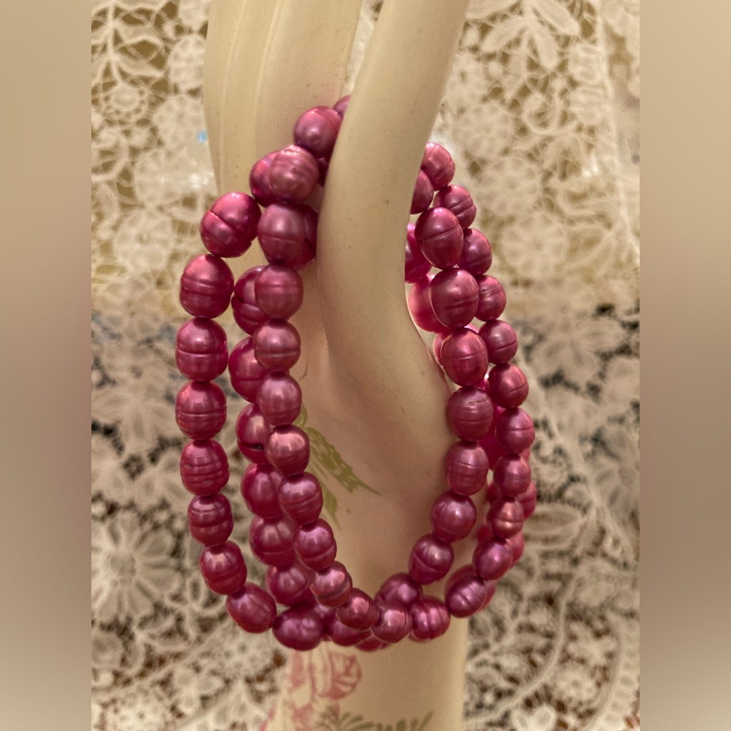 Pink Pearl Bracelet Set Stretch Bracelets. Excellent Quality Gorgeous